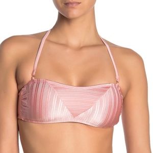 THE BIKINI LAB Luster Ribbed Bandeau Bikini Top